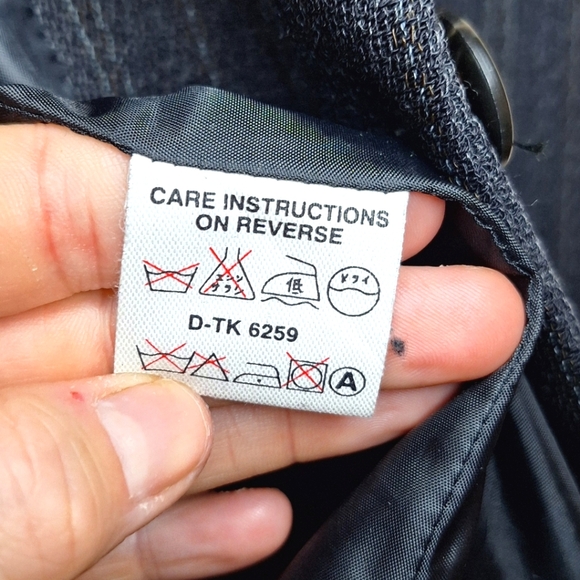 Vintage DKNY 90s 100% wool women's  charcoal grey oversized power suit blazer - Picture 5 of 8